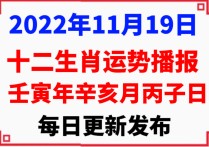 2022年11月19日 星期六  今日运势